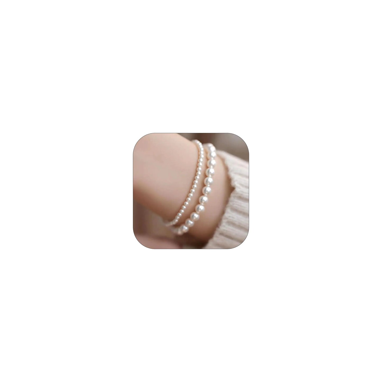 Pearl Bracelet for Women Gifts Trendy Stuff Dainty Pearl Bracelets Christmas Stocking Stuffers Gifts for Women 2024 Pearl Wedding Jewelry Gifts